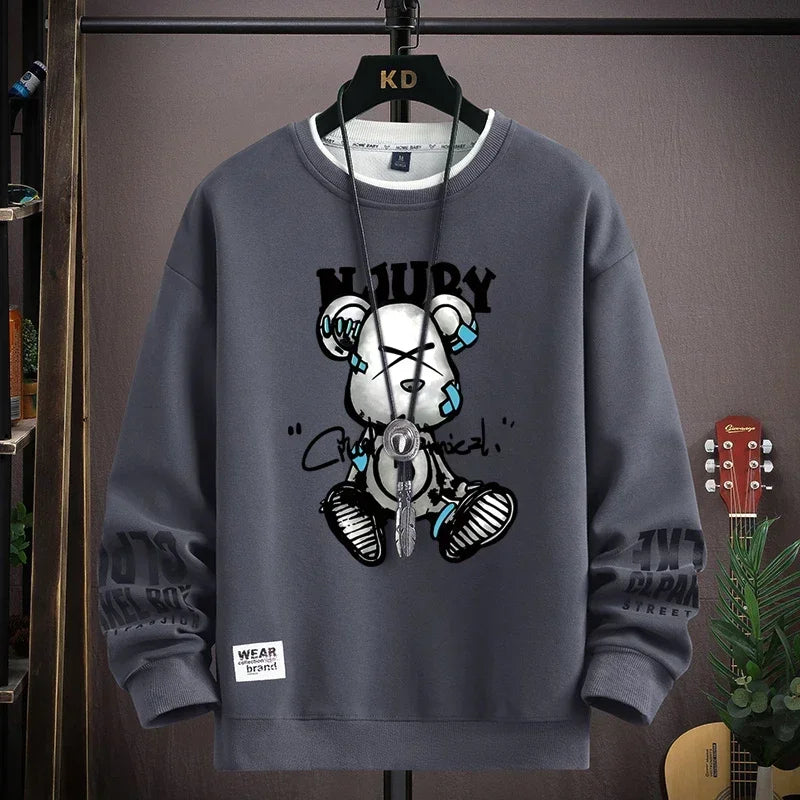 Lucian - Herfst Heren Sweatshirt met coole berenprint