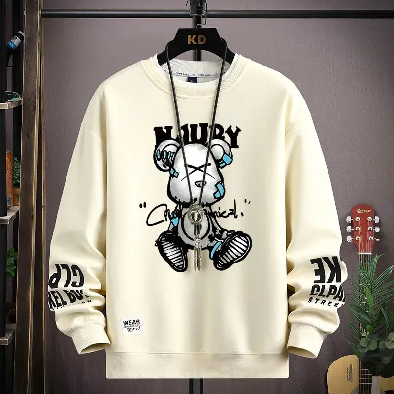 Lucian - Herfst Heren Sweatshirt met coole berenprint