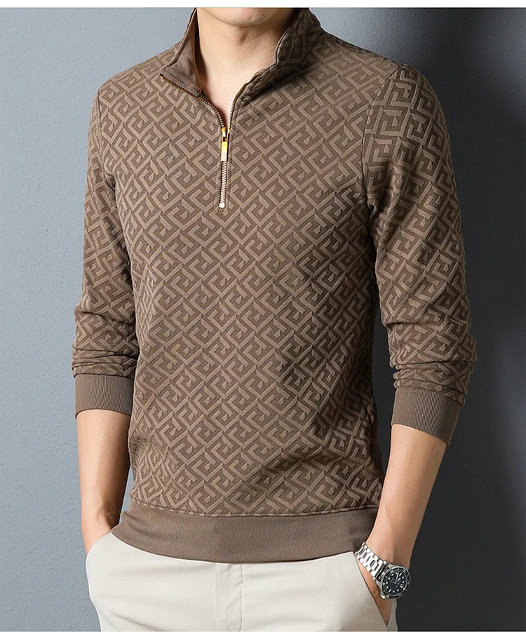 Kenzo - Sweater met rits en geometrische jacquard voor heren