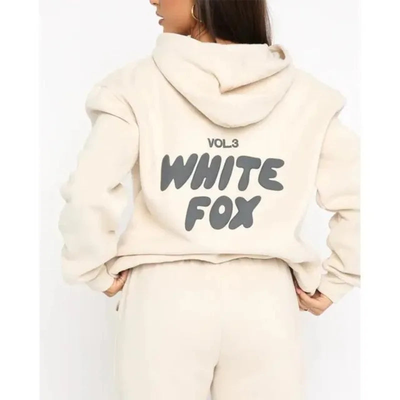 Mitsuye - Stijlvol Gedrukt Wollen Letter Tweedelig Sportief Outfit met Grof Geruite Broek