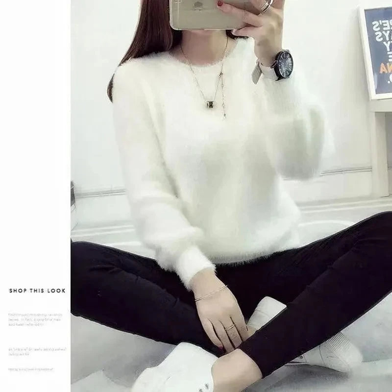 Christiana - Knusse Winter Imiteer Nertswol Pofmouw Sweater