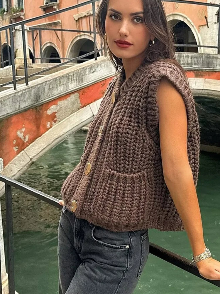 Nyx - 2024 Autumn Women's Casual Slimming Sleeveless Knitted Vest