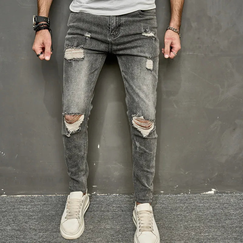 Hunter - Heren skinny gescheurde jeans