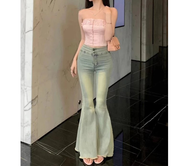CORNELIA - Dames Harajuku vintage 90s Flared Jeans