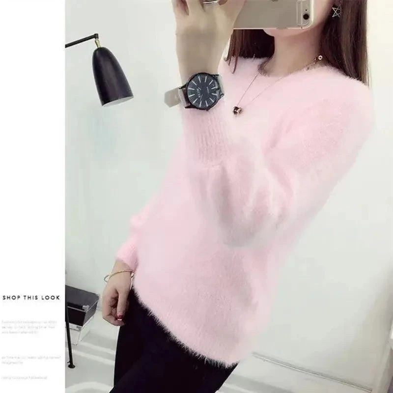 Christiana - Knusse Winter Imiteer Nertswol Pofmouw Sweater