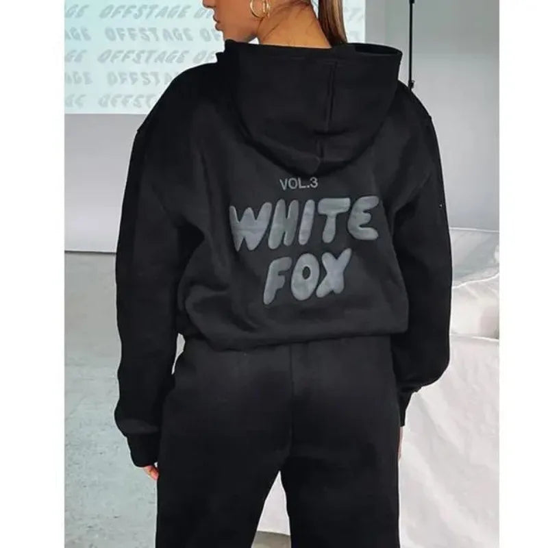 Mitsuye - Stijlvol Gedrukt Wollen Letter Tweedelig Sportief Outfit met Grof Geruite Broek