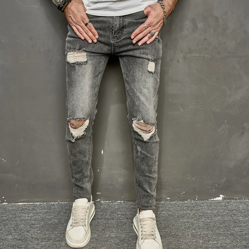 Hunter - Heren skinny gescheurde jeans