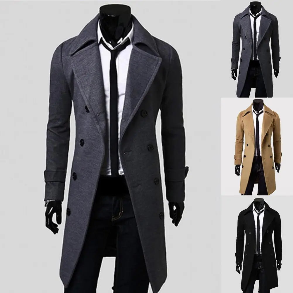 Orson - Trenchcoat met rij knopen voor heren