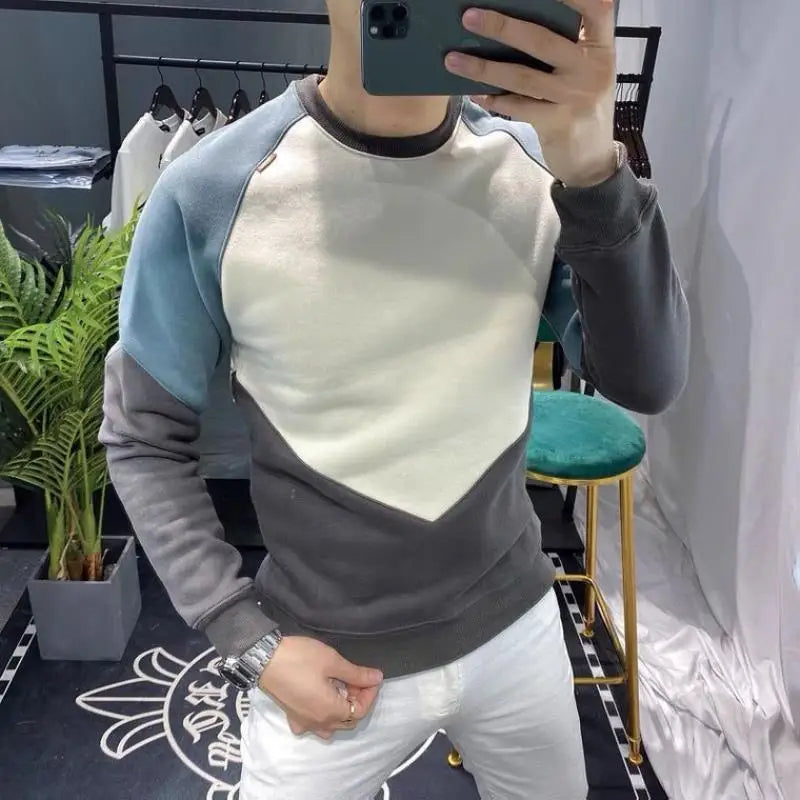 Emerson - 2024 Herfst Winter Heren Sweater met O-hals en contrasterende kleur
