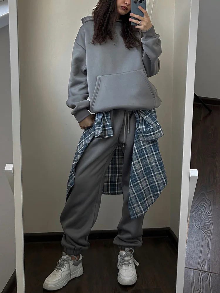 Perenna - Knusse Winter Fleece Sweat Suit Set voor Vrouwen
