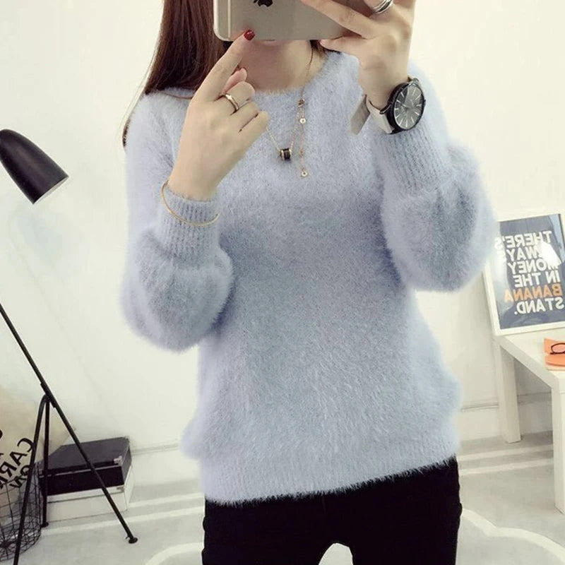 Christiana - Knusse Winter Imiteer Nertswol Pofmouw Sweater