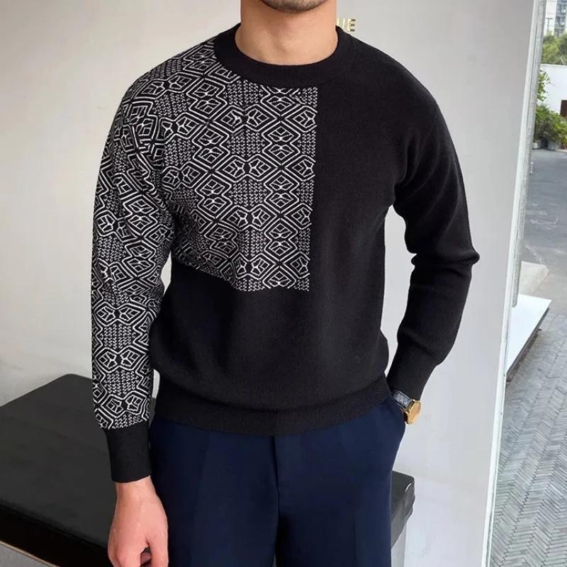 Buterin - Koreaanse stijl mannen kleur blok ronde hals trui