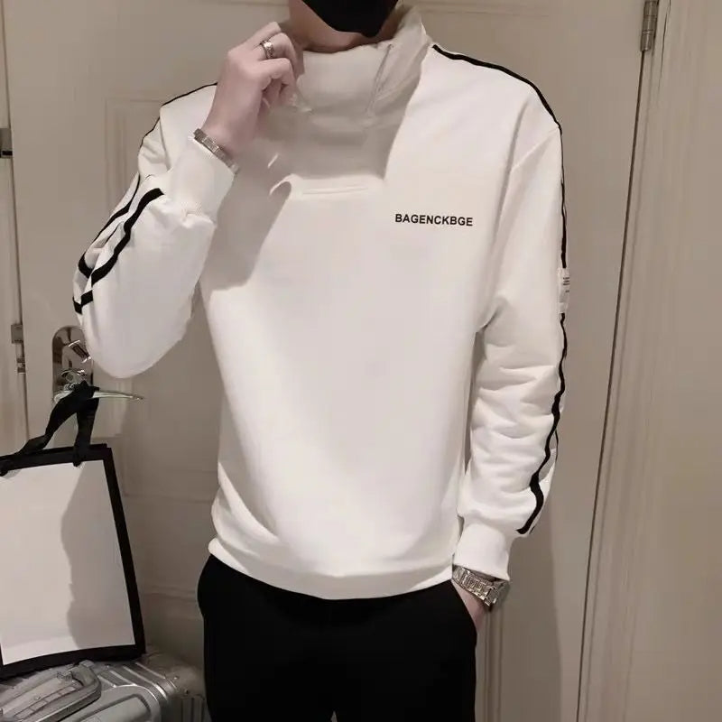 Quillon - Trendy zwart pullover sweatshirt voor heren