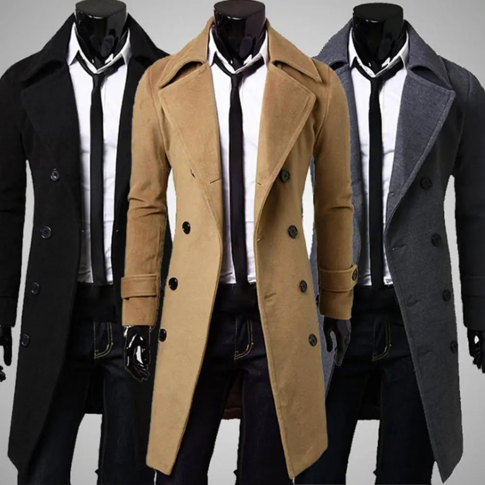 Orson - Trenchcoat met rij knopen voor heren