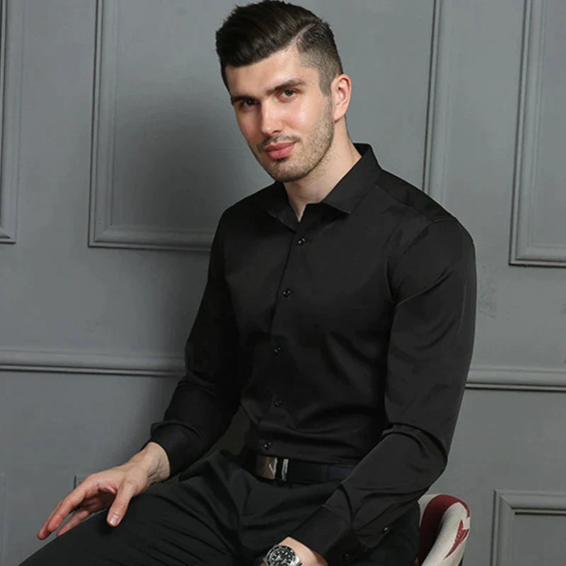 PAUL - Elegant overhemd met knoopsluiting en stretch