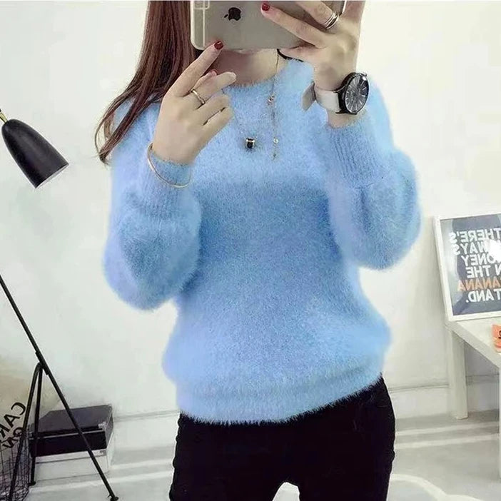 Christiana - Knusse Winter Imiteer Nertswol Pofmouw Sweater