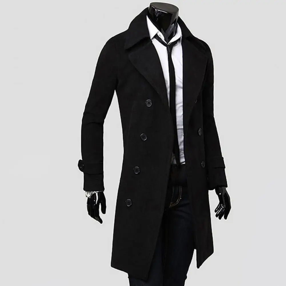 Orson - Trenchcoat met rij knopen voor heren