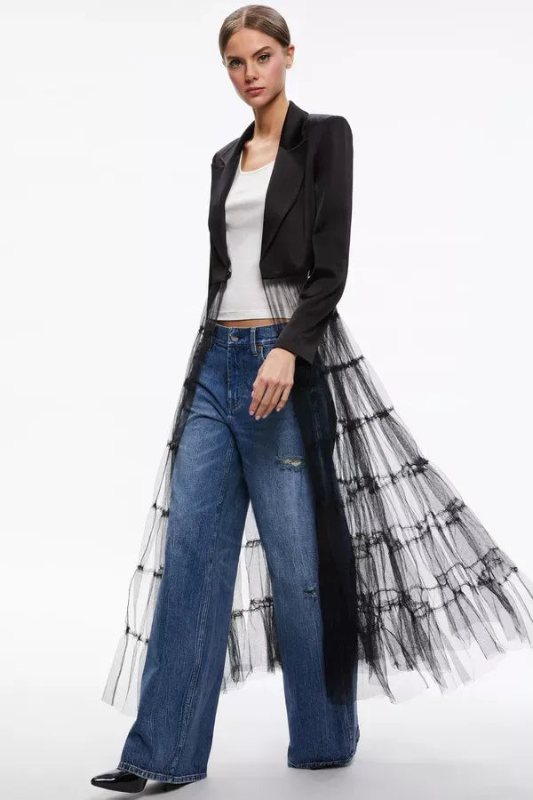 PAULINE - Dames Candy Lange Tule Blazer