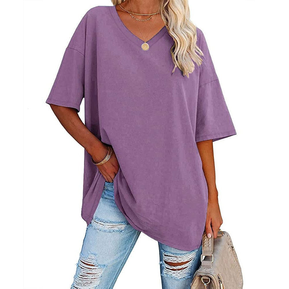 LUCIA - Casual Los V-Hals T-Shirt