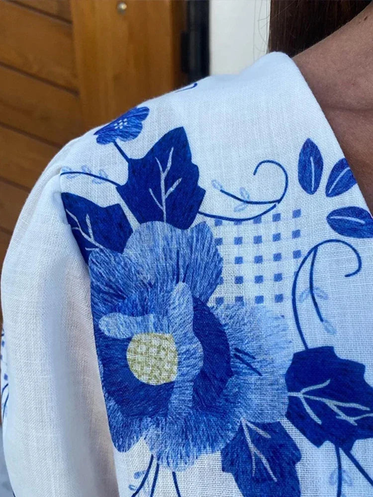 NADINA - Floral Print V-Hals Tops