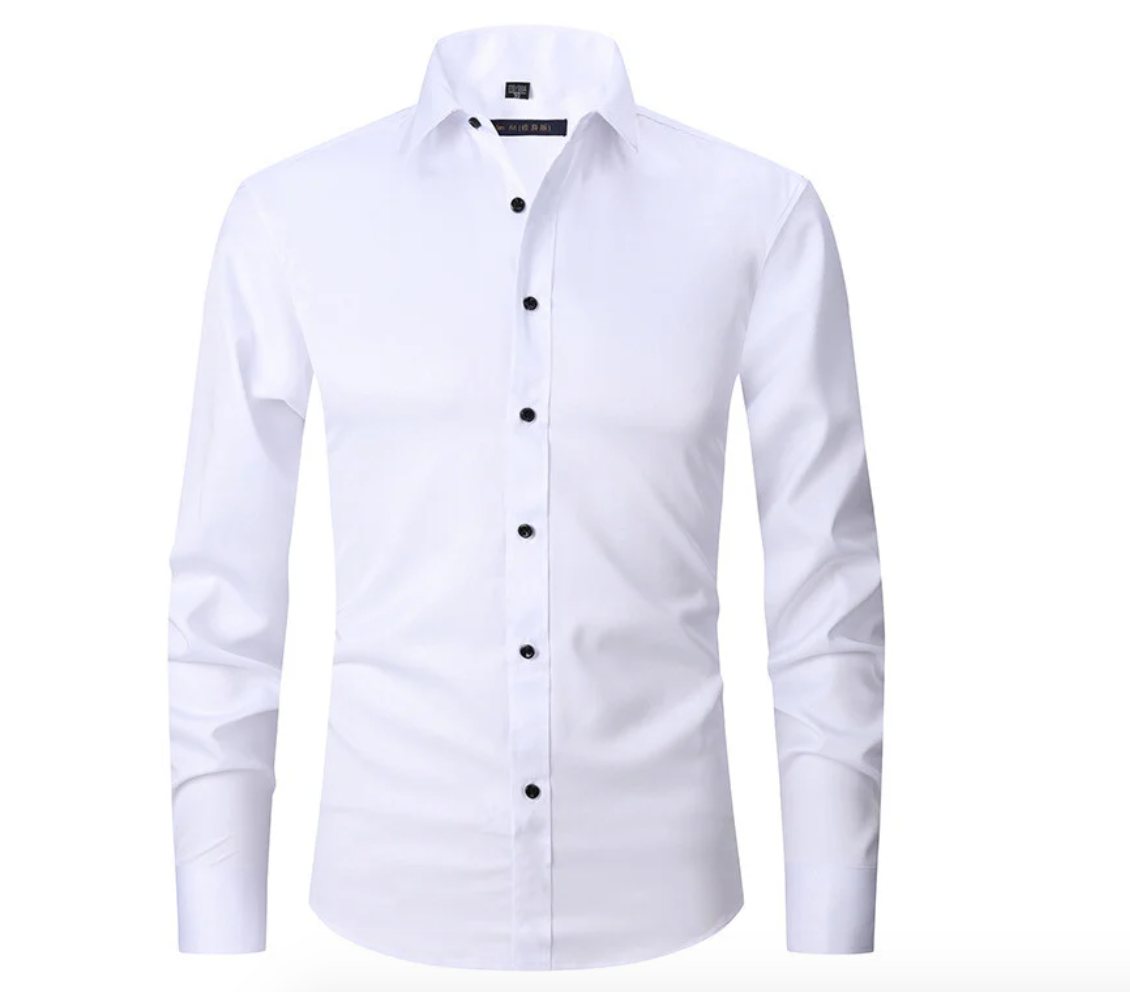 PAUL - Elegant overhemd met knoopsluiting en stretch