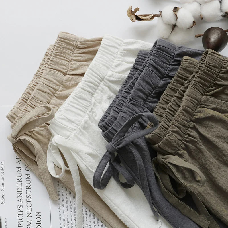GERDA - Dames Hoge Taille Katoen Linnen Shorts