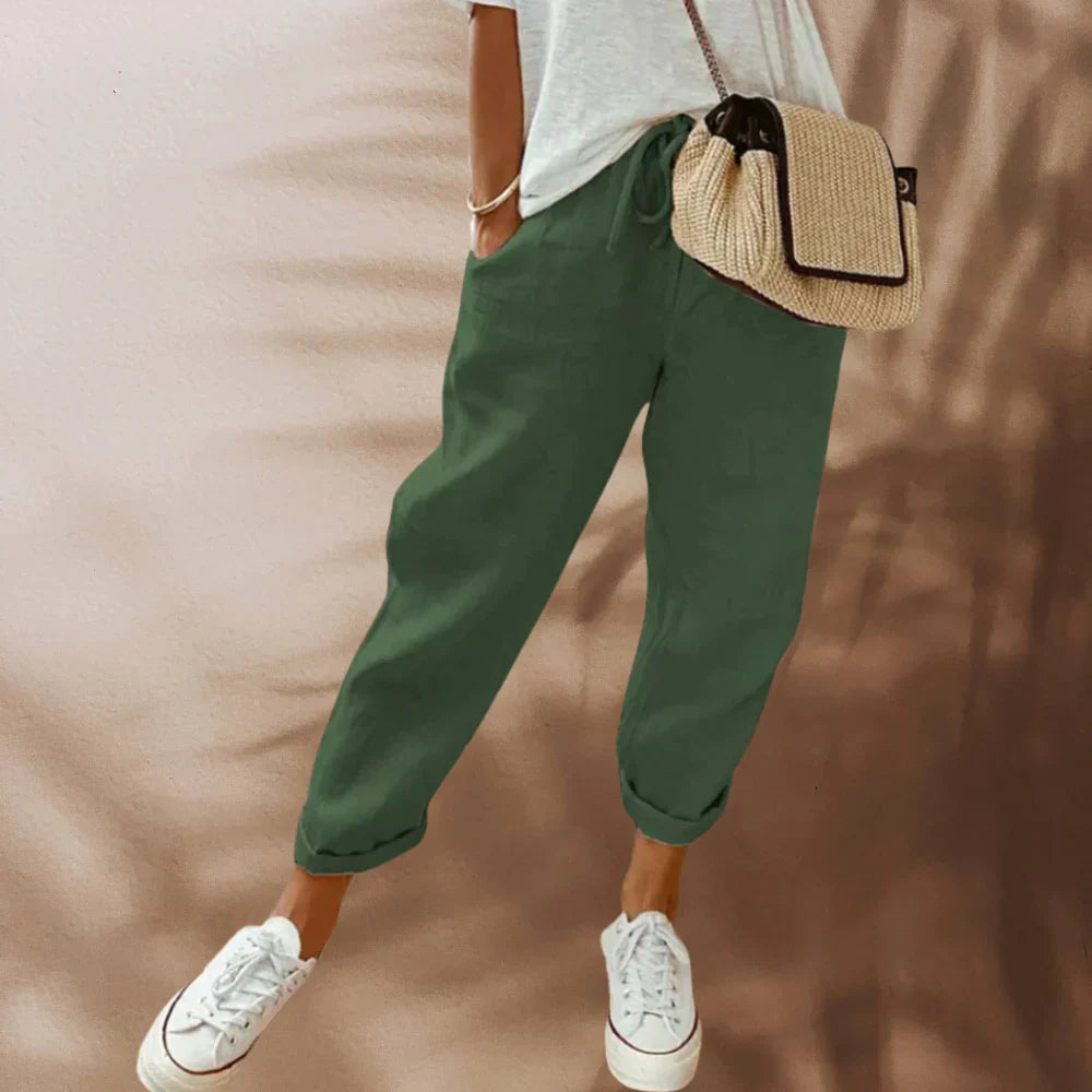 LIESA - Casual en stijlvolle linnen broek