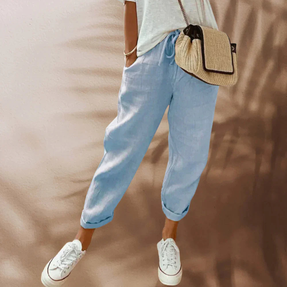 LIESA - Casual en stijlvolle linnen broek