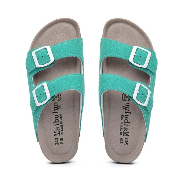 MAX - sandalen met dubbele gesp en suede