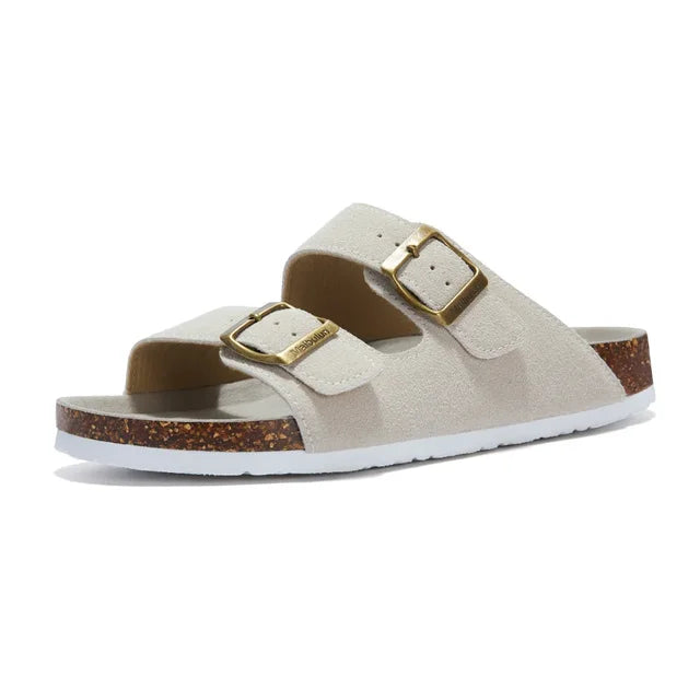 MAX - sandalen met dubbele gesp en suede