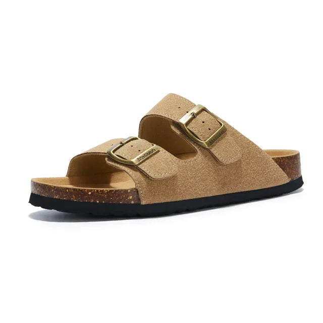MAX - sandalen met dubbele gesp en suede