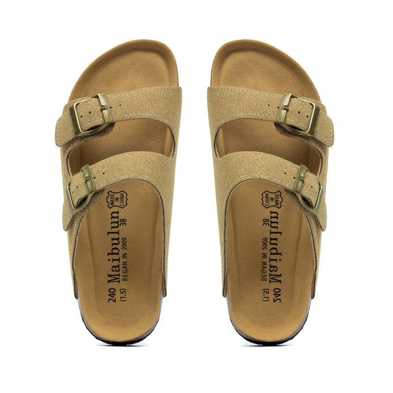 PIETER - Heren Kurk Dubbele Gespslippers