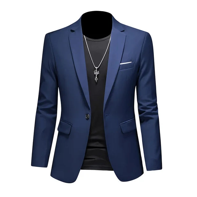 DIRK - Heren Single Breasted Effen Kleur Polyester Blazer