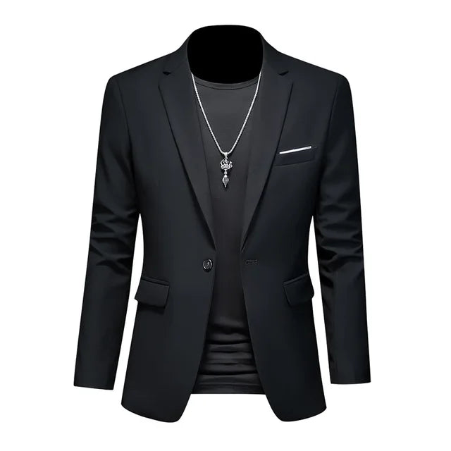 DIRK - Heren Single Breasted Effen Kleur Polyester Blazer