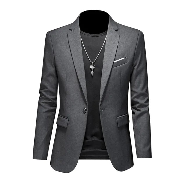 DIRK - Heren Single Breasted Effen Kleur Polyester Blazer