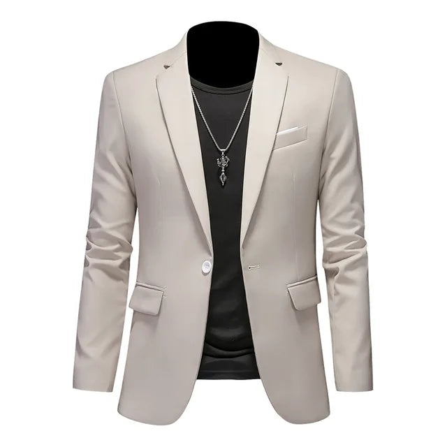 DIRK - Heren Single Breasted Effen Kleur Polyester Blazer