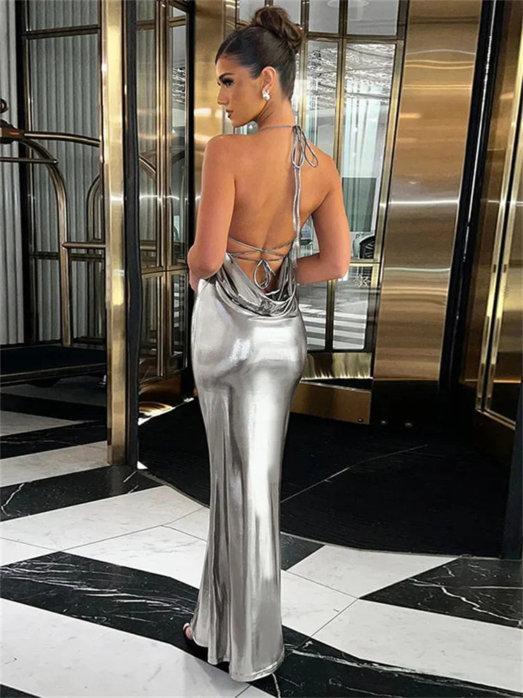 ROMILLY - Elegante Halter Feest Maxi-jurk