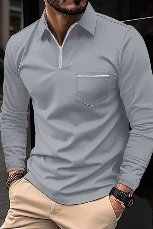 JACCO - Poloshirt met lange mouwen voor heren