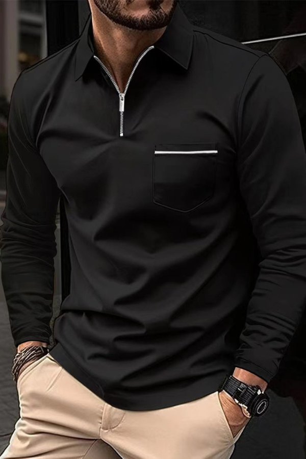 JACCO - Poloshirt met lange mouwen voor heren