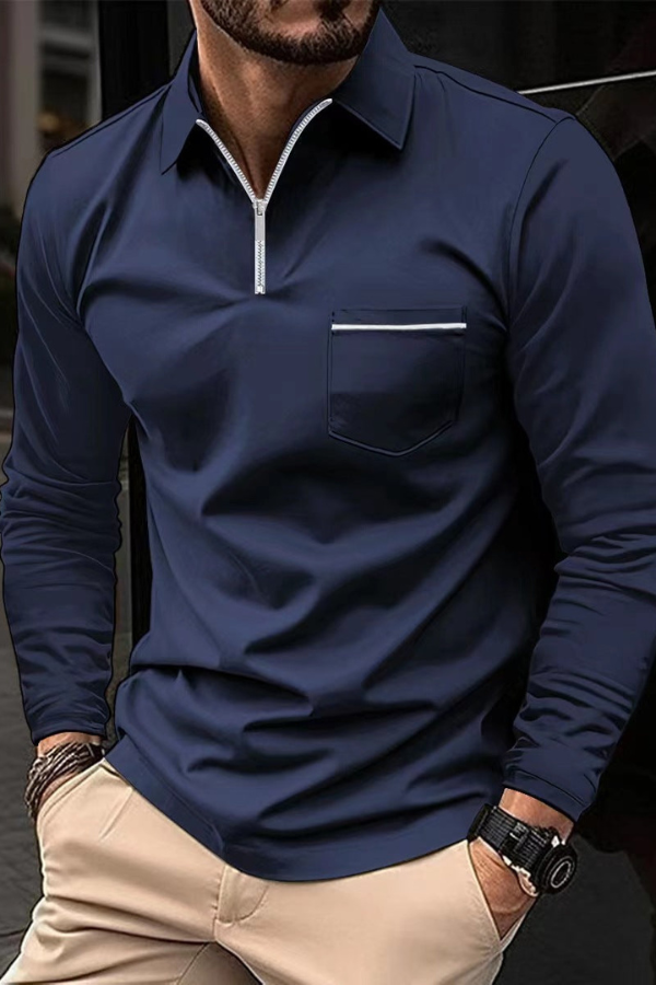 JACCO - Poloshirt met lange mouwen voor heren