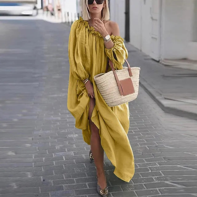 NINA - Vintage off shoulder jurk in bohemian stijl