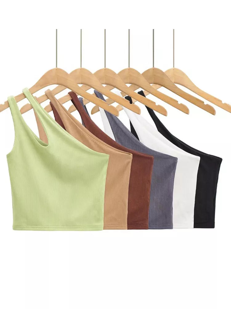 ESTHER - Stijlvol One-Shoulder Crop Top