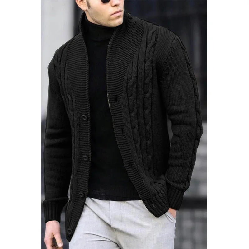 ARON - Heren Gebreide Vestmantel