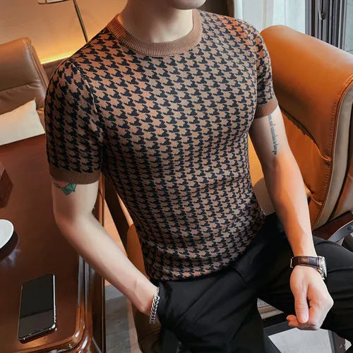 OSCAR - Luxueus Slim Fit Gebreid T-Shirt