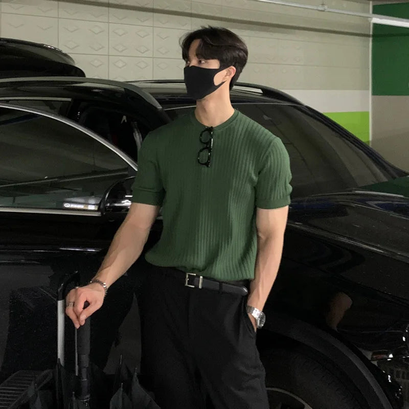 PASCAL - Luxe Gebreid T-shirt voor Mannen