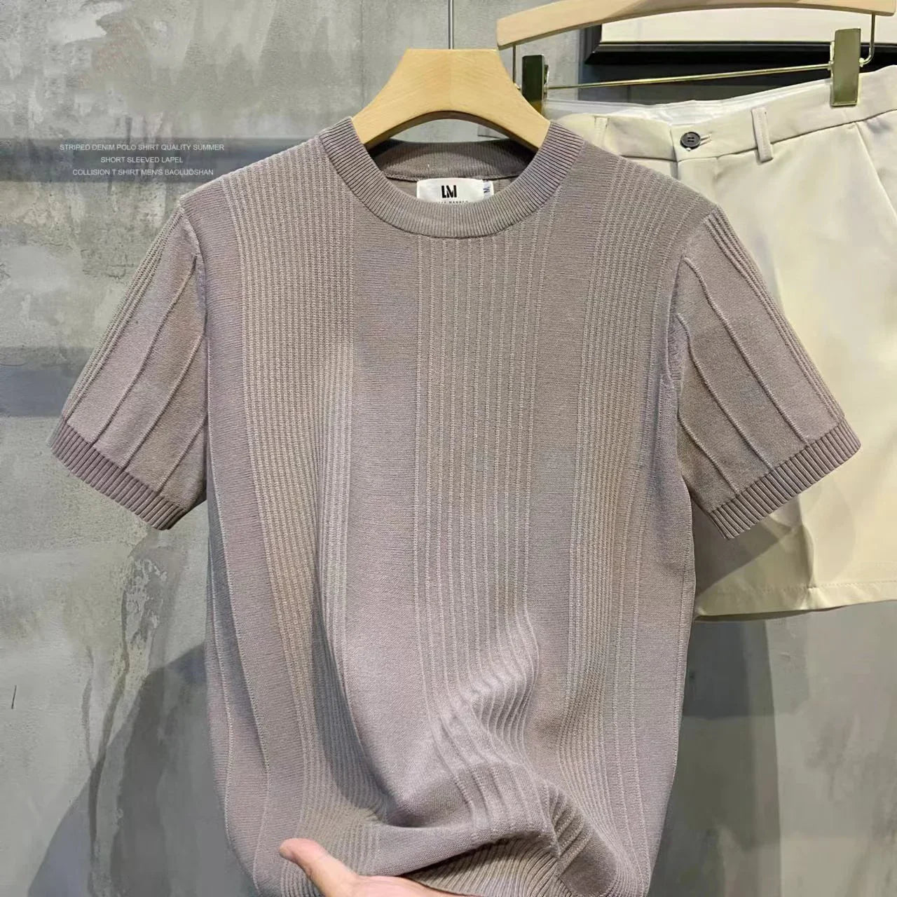 QUICO - Heren Casual Gebreid T-Shirt