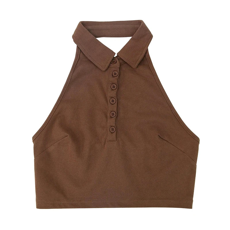 VIOLET - Mouwloos Slim Fit Crop Top