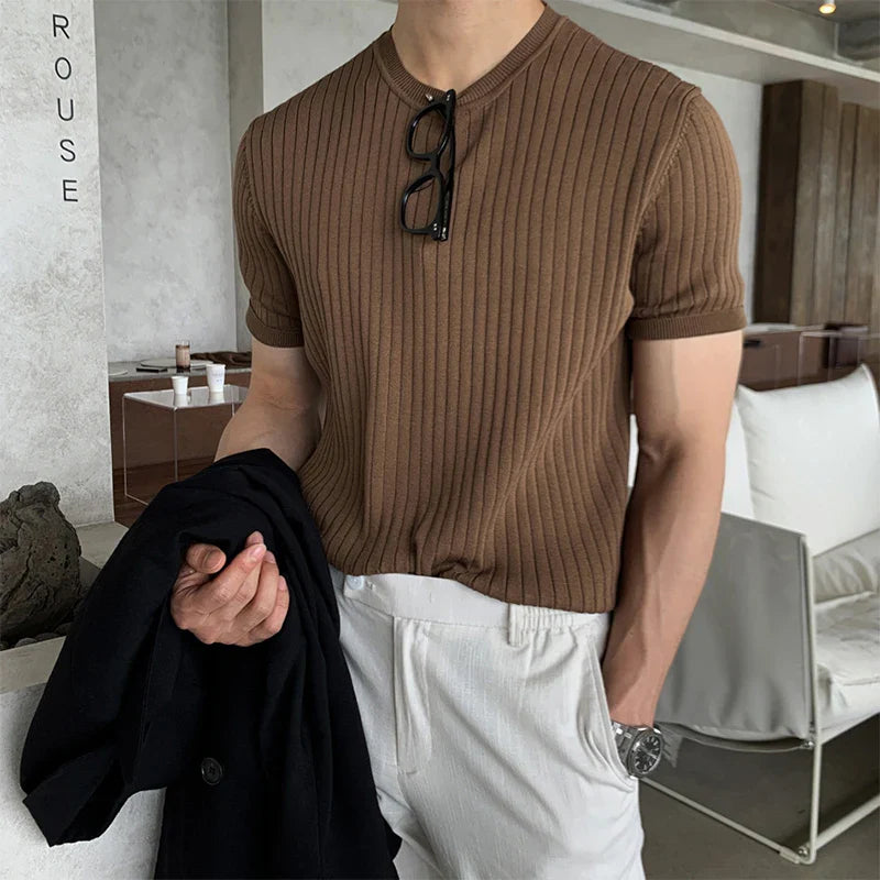 PASCAL - Luxe Gebreid T-shirt voor Mannen