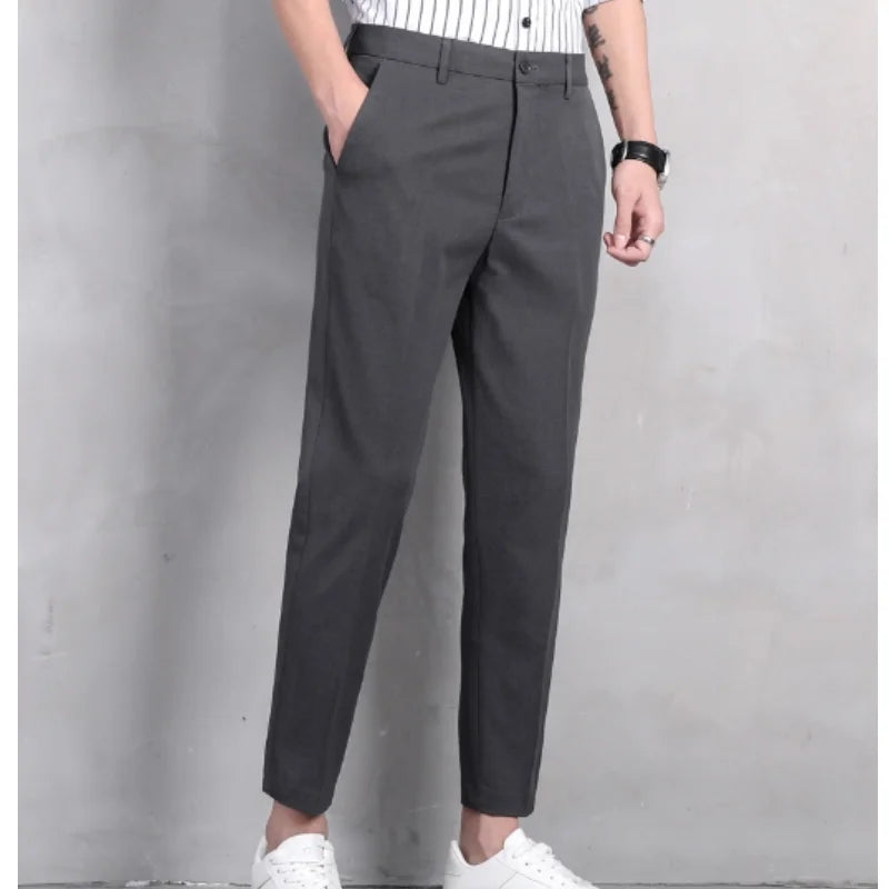 VINKO - Heren Formele Broek met Elastische Tailleband
