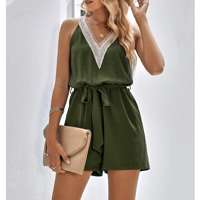 CELINE - Stijlvolle V-Hals Jumpsuit